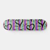Scribble Love Xoxo Heart Stripe Skateboard (Horizontaal)