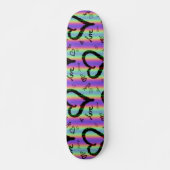 Scribble Love Xoxo Heart Stripe Skateboard (Voorkant)
