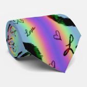 Scribble Love Xoxo Heart Stripe Stropdas (Opgerold)