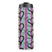 Scribble Love Xoxo Heart Stripe Thermal Tumbler Thermosbeker (Voorkant)