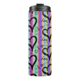 Scribble Love Xoxo Heart Stripe Thermal Tumbler Thermosbeker