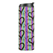 Scribble Love Xoxo Heart Stripe Thermal Tumbler Thermosbeker (Gedraaid links)