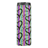 Scribble Love Xoxo Heart Stripe Thermal Tumbler Thermosbeker (Achterkant)
