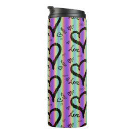 Scribble Love Xoxo Heart Stripe Thermal Tumbler Thermosbeker