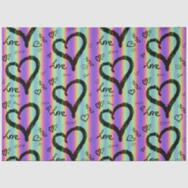 Scribble Love Xoxo Heart Stripe Tissue Paper Tissuepapier