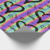 Scribble Love Xoxo Heart Stripe Wrapping Paper Cadeaupapier (Hoek)