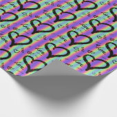 Scribble Love Xoxo Heart Stripe Wrapping Paper Cadeaupapier (Hoek)