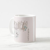 Scribble ontwerp - we zijn allemaal een work in pr koffiemok (Voorkant links)