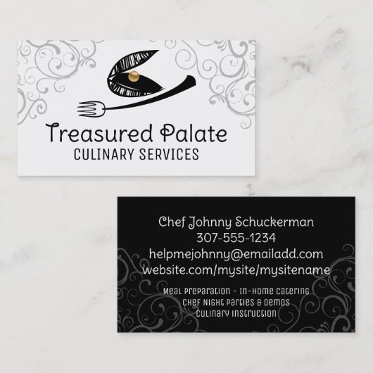 Scribble oysters shrimp visitekaartje (Voorkant / Achterkant)