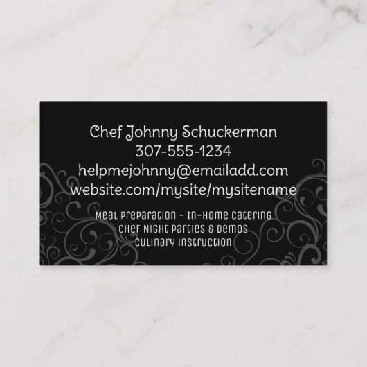 Scribble oysters shrimp visitekaartje (Achterkant)