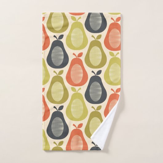 Scribble Pear Multi kleuren, moderne retro stijl Bad Handdoek (Handdoek)