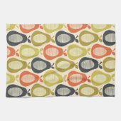Scribble Pear Multi kleuren, moderne retro stijl Theedoek (Horizontaal)