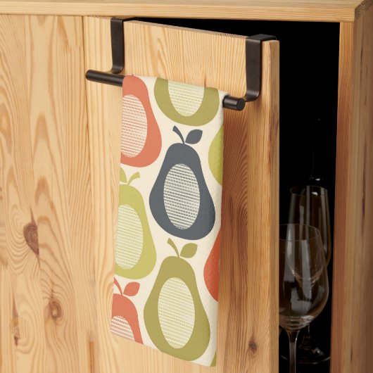 Scribble Pear Multi kleuren, moderne retro stijl Theedoek (Derde Gevouwen)