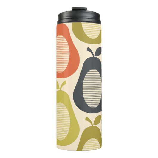 Scribble Pear Multi kleuren, moderne retro stijl Thermosbeker (Voorkant)