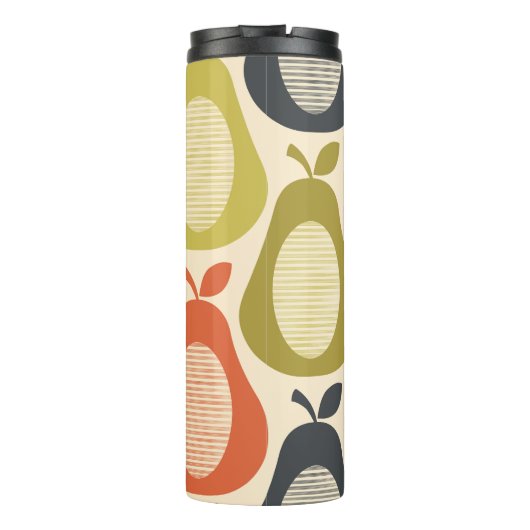 Scribble Pear Multi kleuren, moderne retro stijl Thermosbeker (Achterkant)