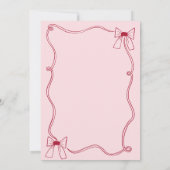 Scribble Red Bow Cheers Vrijgezellenfeest Kaart (Achterkant)