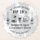 Scribble RIP 20s Dood aan mijn jeugd 30e verjaarda Kartonnen Onderzetters (Voorkant)