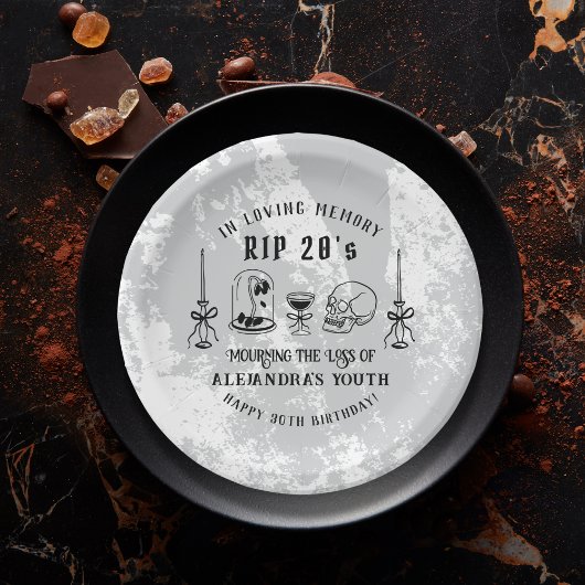 Scribble RIP 20s Dood aan mijn jeugd 30e verjaarda Papieren Bordje