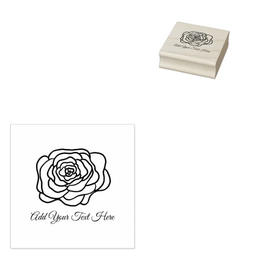 Scribble Roos Kleine Bedrijven Logo Rubberstempel (Gestempeld)
