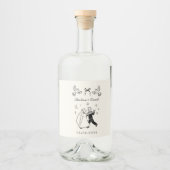Scribble Sketch Wedding Bottle Sticker (Voorkant)