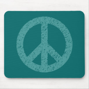 Scribble Stenciled Peace Symbol Muismat