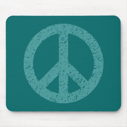 Scribble Stenciled Peace Symbol Muismat (Voorkant)