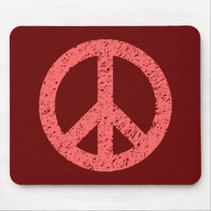 Scribble Stenciled Peace Symbol Muismat