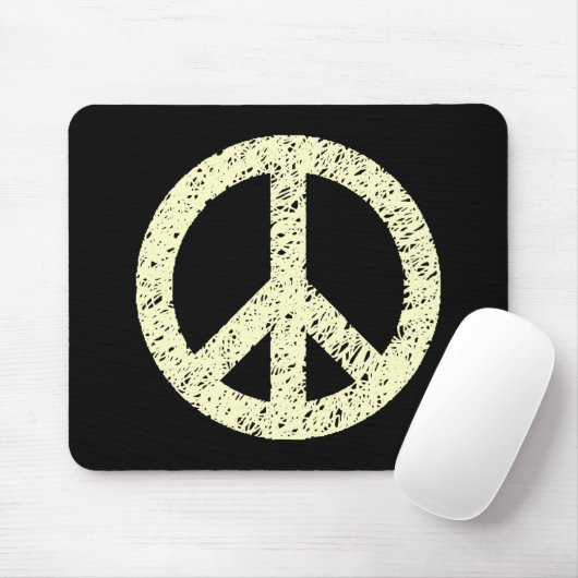 Scribble Stenciled Peace Symbol Muismat (Met muis)