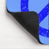 Scribble Stenciled Peace Symbol - Shades of Blue Muismat (Hoek)