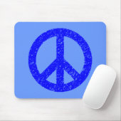 Scribble Stenciled Peace Symbol - Shades of Blue Muismat (Met muis)