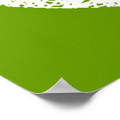 Scribble Stenciled Peace Symbol - White op Avocad Poster (Hoek)