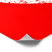 Scribble Stenciled Peace Symbol - Wit op rood Poster (Hoek)