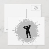 Scribble Style Bodybuilding Briefkaart (Voorkant / Achterkant)