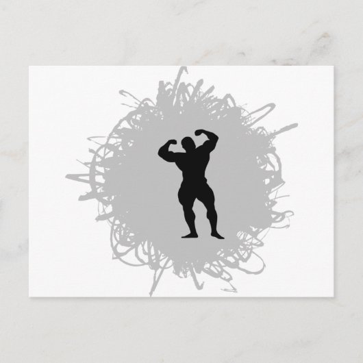 Scribble Style Bodybuilding Briefkaart (Voorkant)
