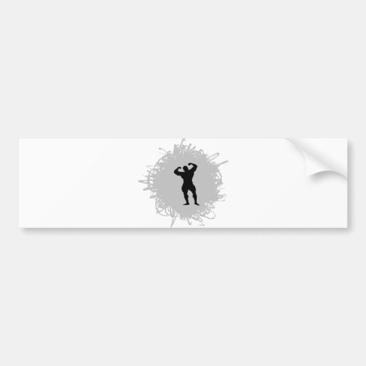 Scribble Style Bodybuilding Bumpersticker (Voorkant)