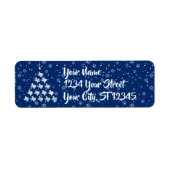 Scribble Texas kerstboom op blauw Etiket (Voorkant)