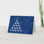 Scribble Texas kerstboom op blauw Feestdagen Kaart (Voorkant)