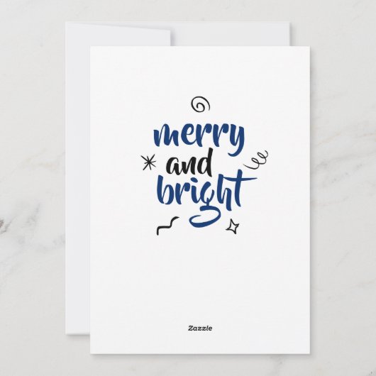 Scribble Texas kerstboom op blauw Feestdagenkaart (Achterkant)