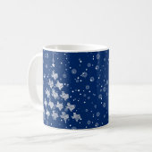 Scribble Texas kerstboom op blauw Koffiemok (Voorkant links)