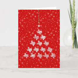 Scribble Texas kerstboom op Red Holiday Card Feestdagen Kaart