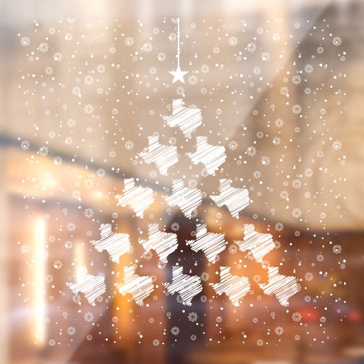Scribble Texas Kerstmis Raamsticker (Vel 2)