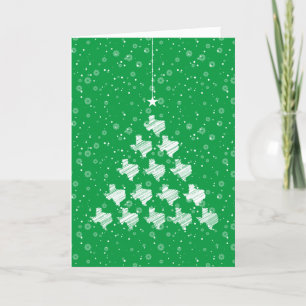 Scribble Texas Kerstmis Tree on Green Feestdagen Kaart
