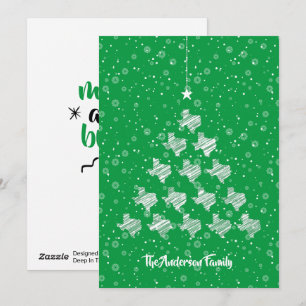 Scribble Texas Kerstmis Tree on Green Holiday Ca Feestdagenkaart