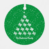 Scribble Texas Kerstmis Tree on Green Photo Metalen Ornament (Voorkant)