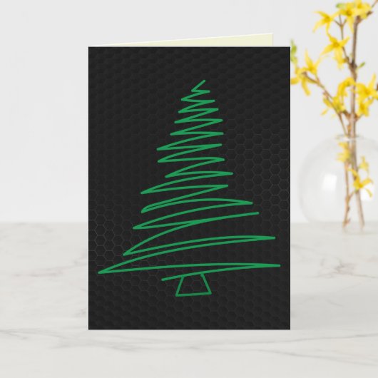 Scribble Tree-kerstkaart Kaart (Gele Bloem)