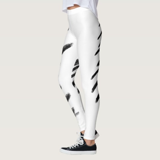 Scribble Yoga Broek, zwart en wit Leggings (Links)