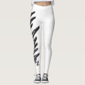 Scribble Yoga Broek, zwart en wit Leggings (Voorkant)