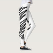 Scribble Yoga Broek, zwart en wit Leggings (Rechts)