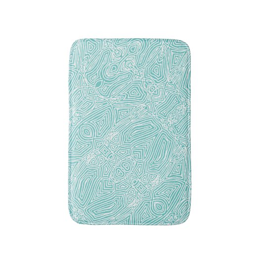 Scribbleafdrukken Blauwgroen Badmat (Voorkant Verticaal)