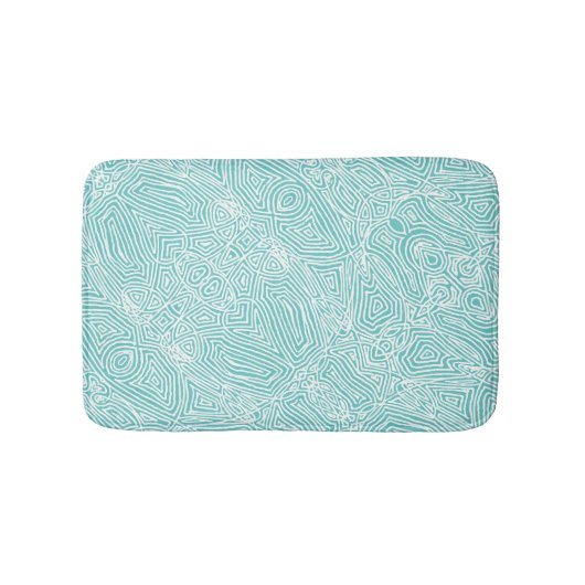 Scribbleafdrukken Blauwgroen Badmat (Voorkant)